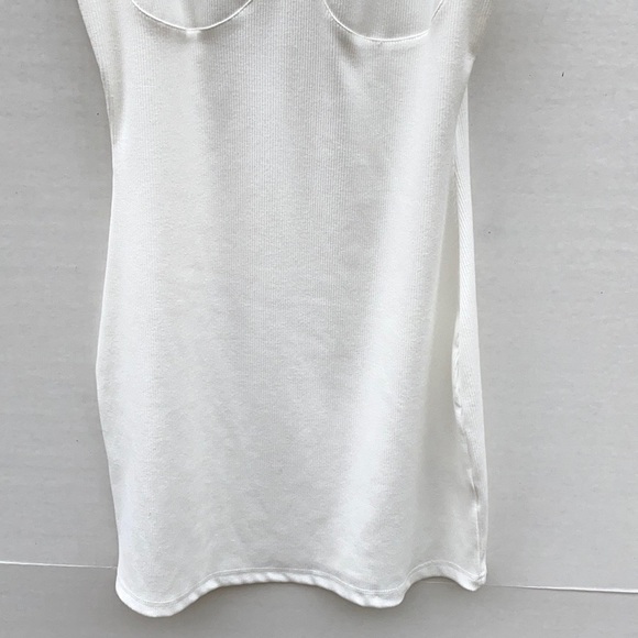 Princess Polly Womens Size 8 sleeveless racerback white ribbed mini Dress - Picture 5 of 6